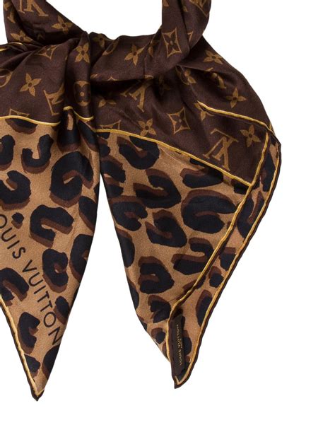 louis vuitton silk monogram square scarf|Louis Vuitton animal print scarf.